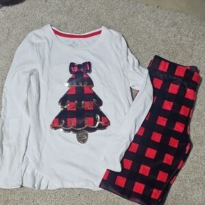 Max Studio Kids Pajama Set - White and Red Plaid